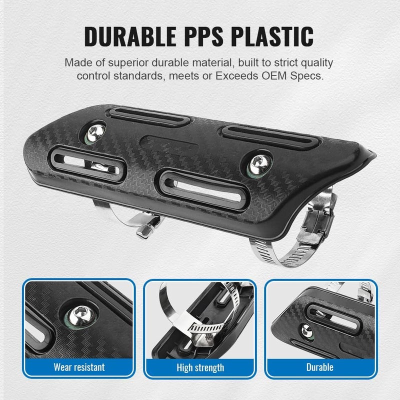 GZYF Zhisheng Motorcycle Exhaust Muffler Pipe Heat Shield Cover Heel Guard Protector ATV Go Karts Quads Universal for Suzuki, for HONDA, for Kawasaki, Husaberg, Sherco 4-Stroke Bikes ATVs, Black - Image 3